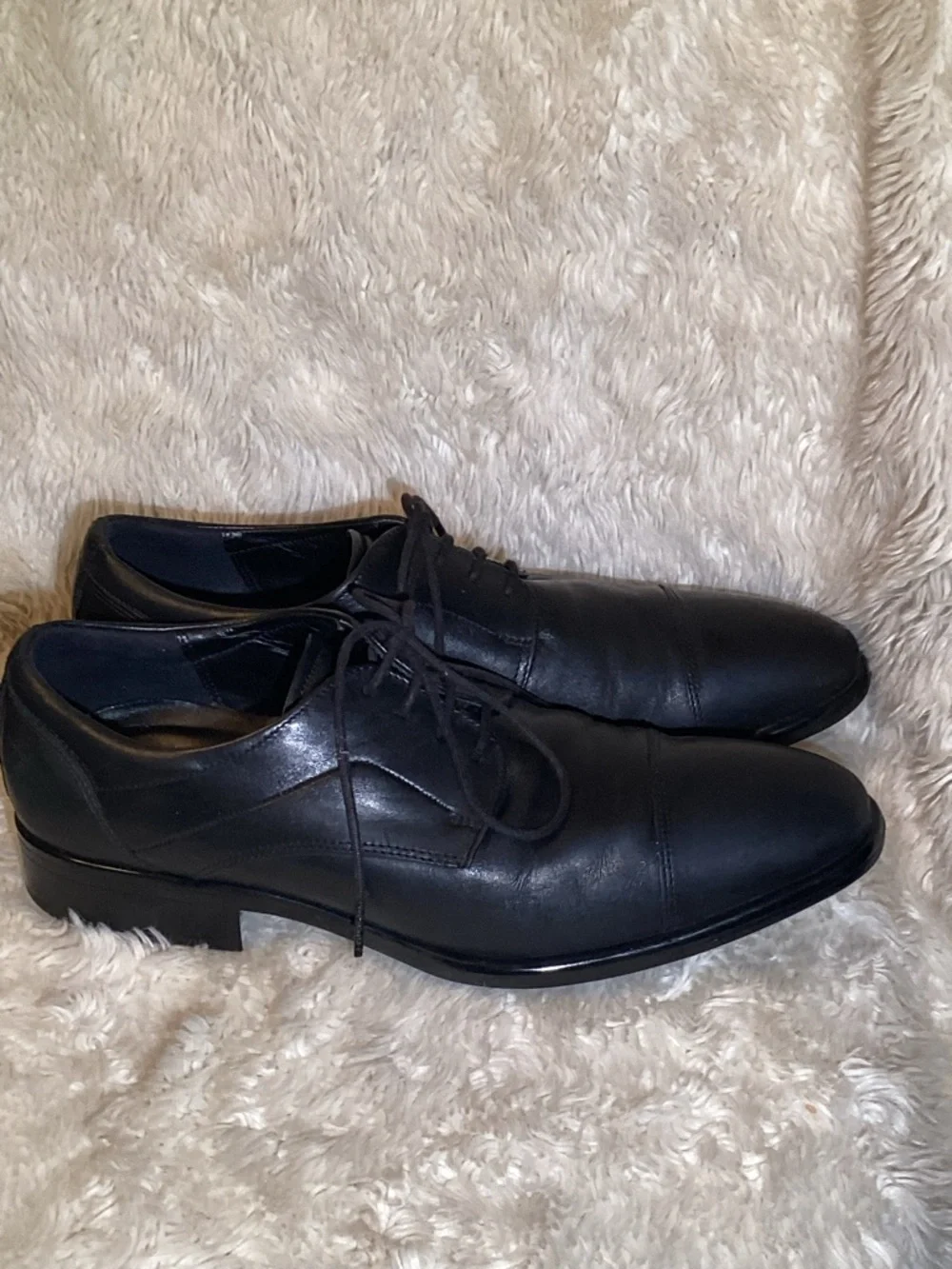 ECCO Men citytray Black Leather Lace-Up Oxfords size 10.5
